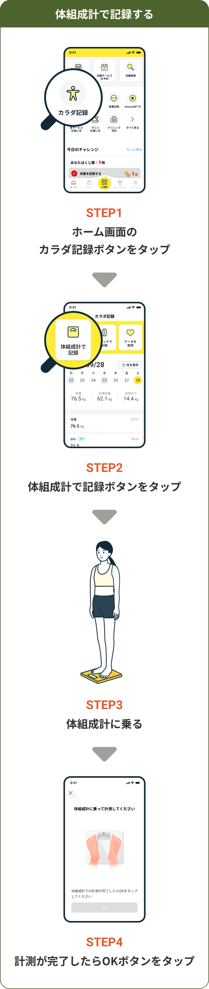 体組成計で記録する