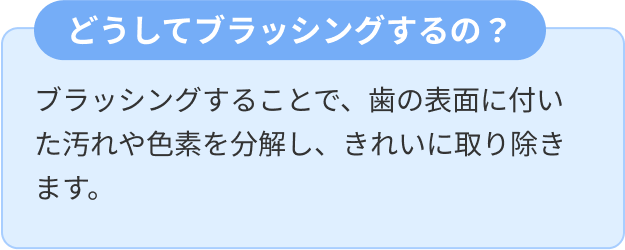 なぜブラッシングするのか？