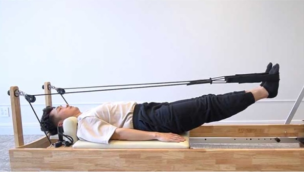 足にストラップをかける